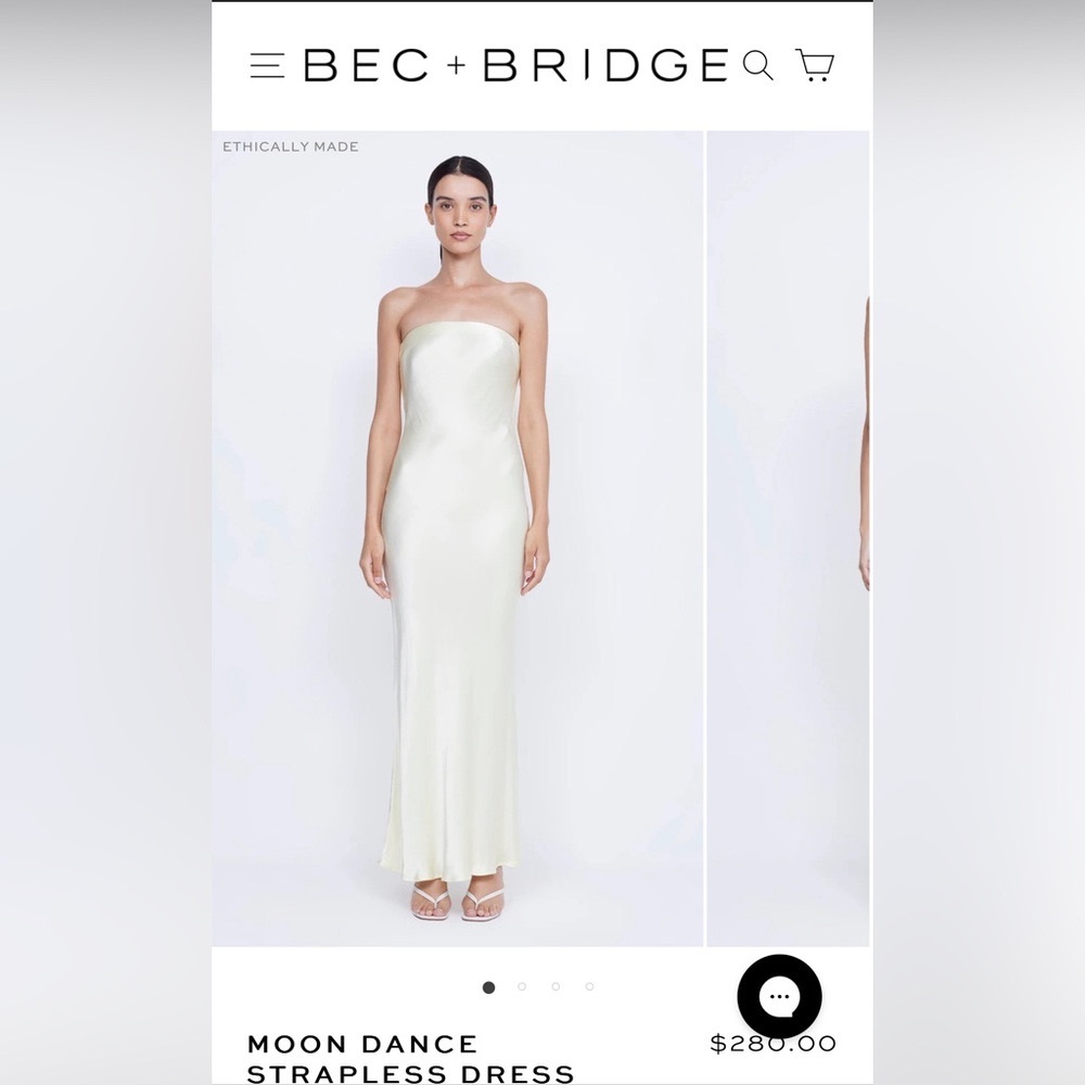 NWT Moon Dance Bec & Bridge Maxi Strapless Ethically Made NWT size 8